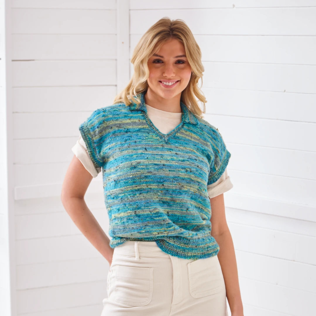 King Cole Homespun Prism DK Sweater & Tank Pattern 6172