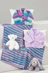 James C. Brett Twinkle Prints DK Blanket & Cardigans Pattern JB884