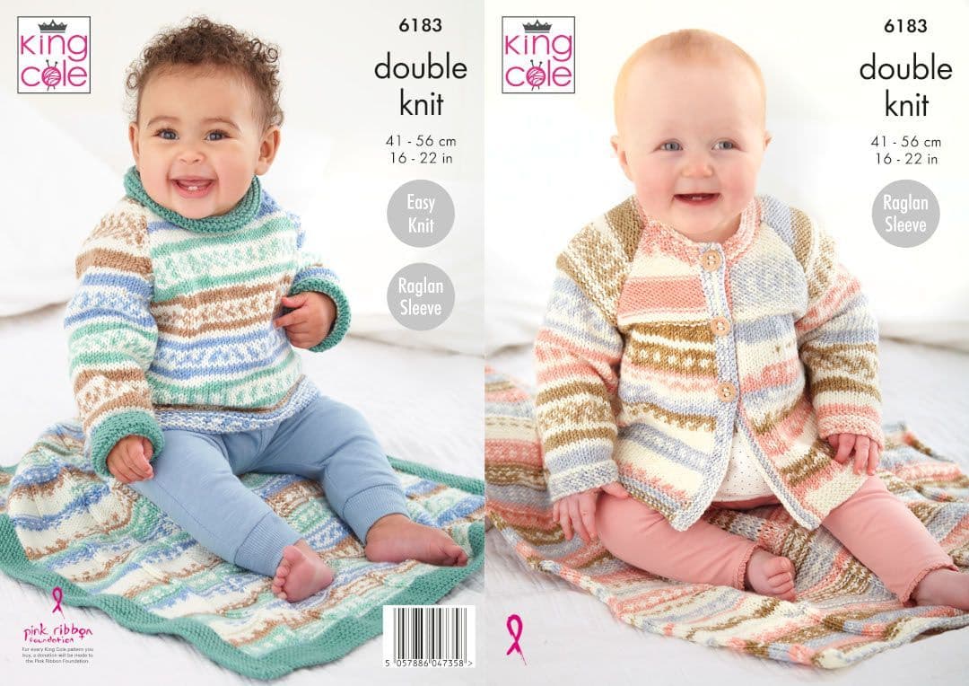 King Cole Cherish DK Matinee Coat, Sweater and Blankets Pattern 6183