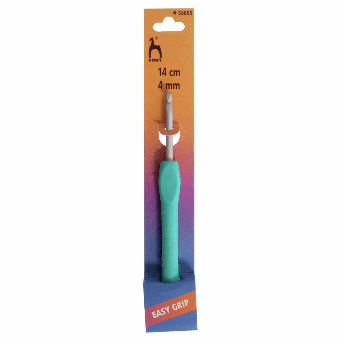 Pony Easy Grip Crochet Hook With Finger Flat - Coloured