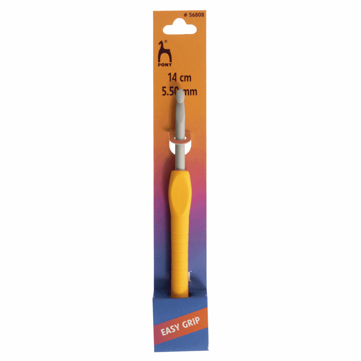 Pony Easy Grip Crochet Hook With Finger Flat - Coloured