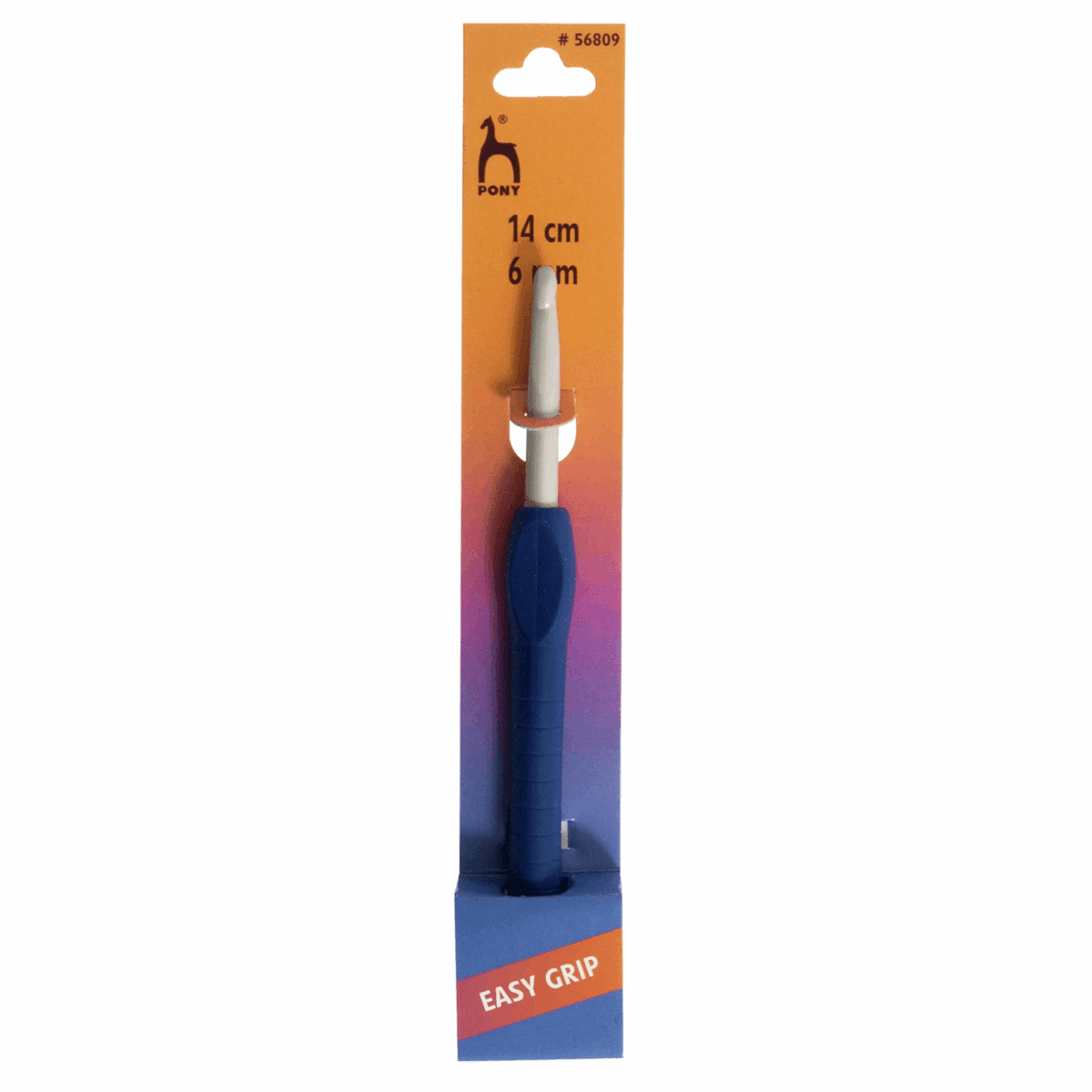 Pony Easy Grip Crochet Hook With Finger Flat - Coloured