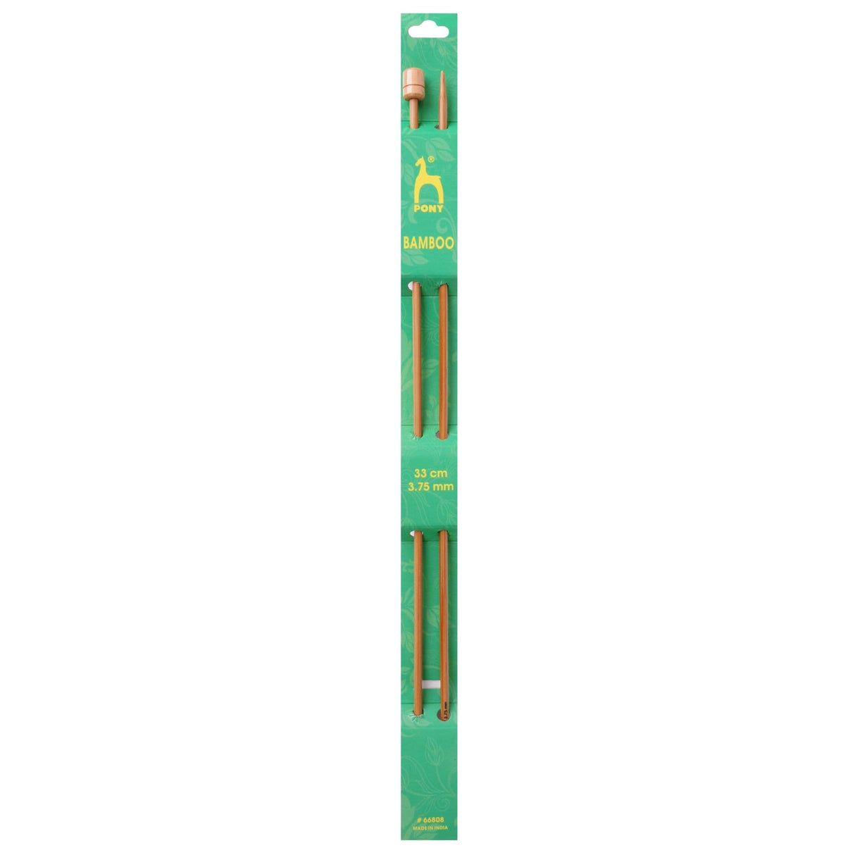 Pony Single Point Knitting Needles - Bamboo - 33cm