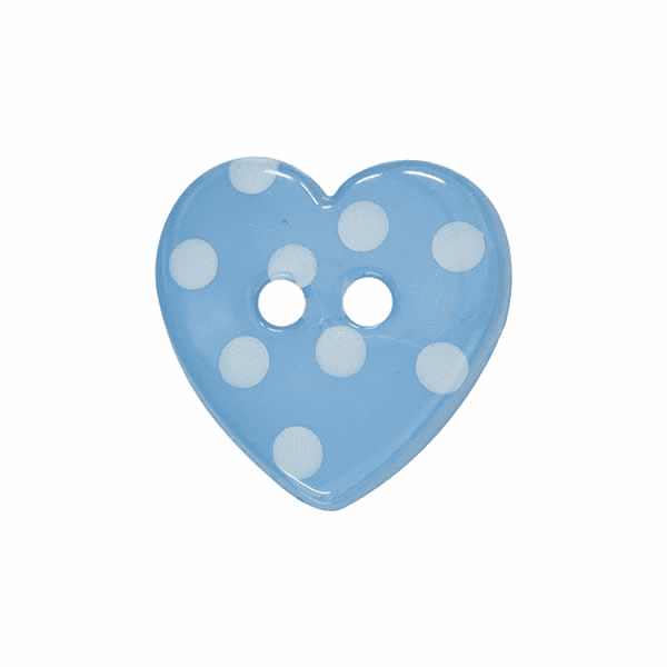 Set of 4 Polka Dot Love Heart Buttons [K788] 15mm