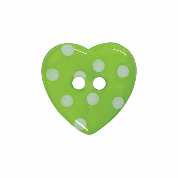 Set of 4 Polka Dot Love Heart Buttons [K788] 15mm