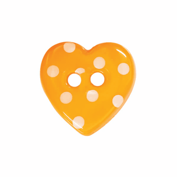 Set of 4 Polka Dot Love Heart Buttons [K788] 15mm