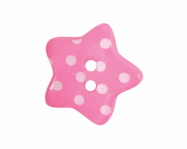 Set of 4 Polka Dot Star Buttons [K788] 18mm