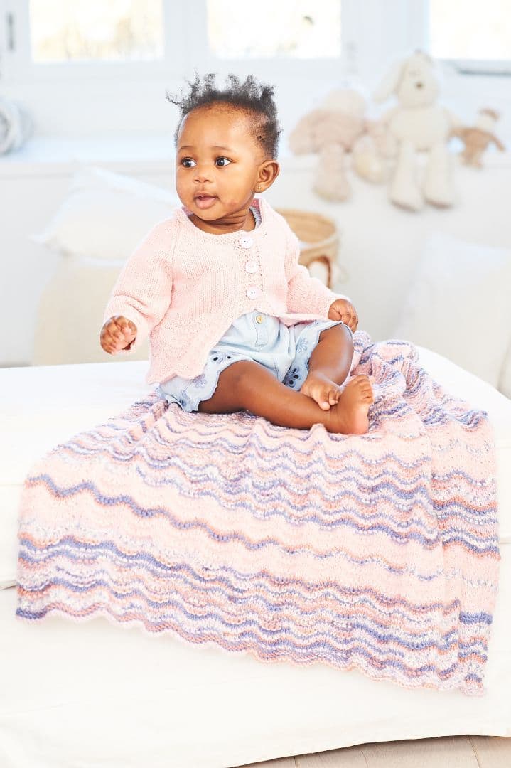 Stylecraft Bambino Prints DK Cardigans and Blanket Pattern 10066