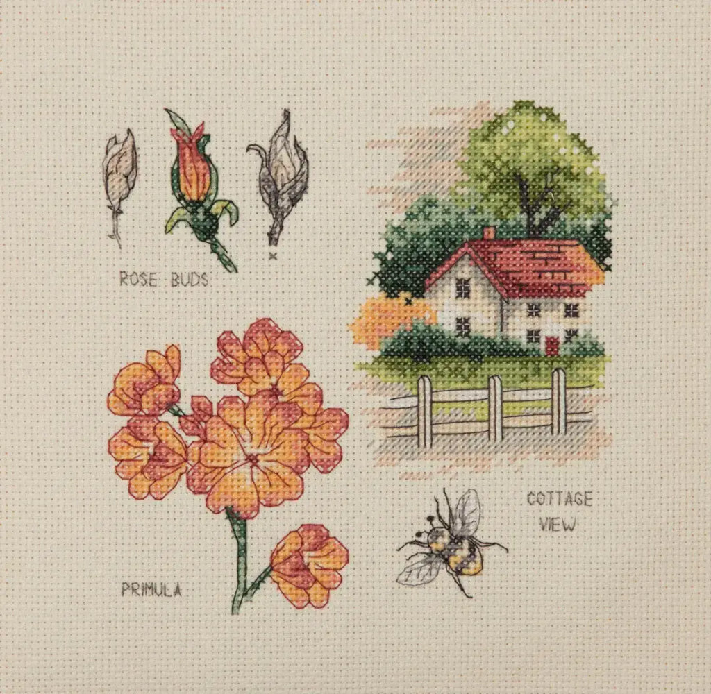Anchor Country Life Collection Counted Cross Stitch Kit - Garden View 16 x 16cm