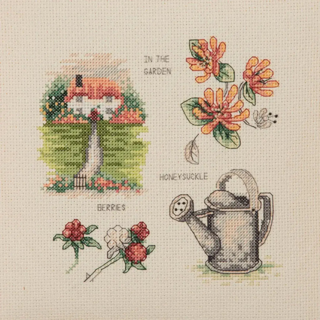 Anchor Country Life Collection Counted Cross Stitch Kit - Honey Suckle Cottage 16 x 16cm