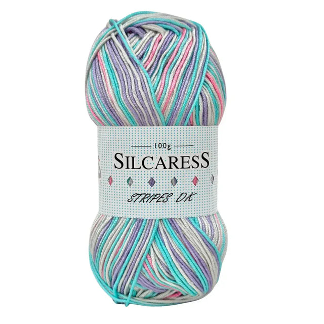 Cygnet Silcaress Stripes DK 100g