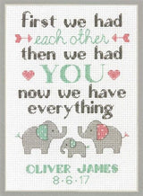 Dimensions Family Birth Record Counted Cross Stitch Kit 5" x 7"