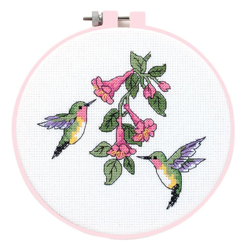 Dimensions Humming Bird Duo Counted Cross Stitch Kit with Hoop 15cm (diam)
