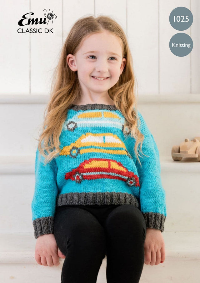 Emu Classic DK Child's Car Jumper Pattern 1025