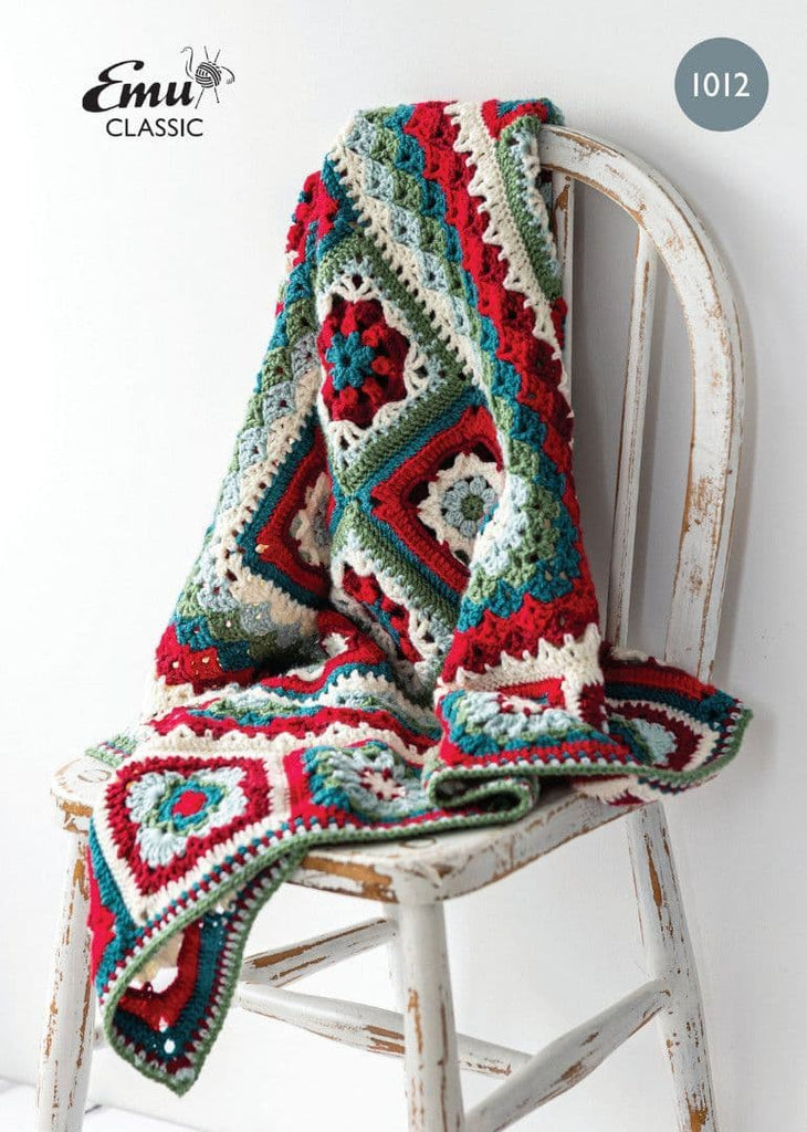 Emu Classic DK Christmas Folk Crochet Blanket Pattern 1012