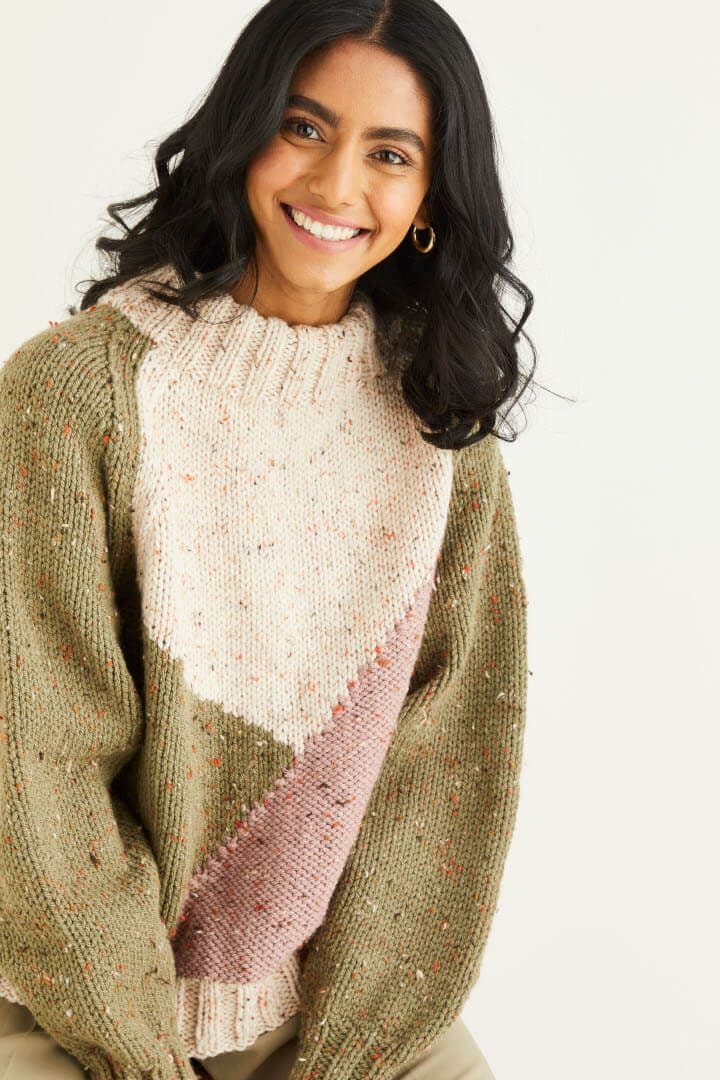 Hayfield Bonus Chunky Tweed Jumper Pattern 10345