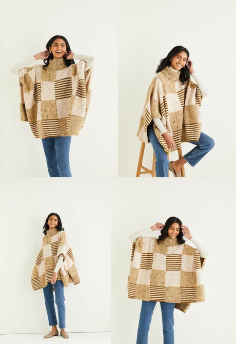 Hayfield Bonus Chunky Tweed Poncho Pattern 10344