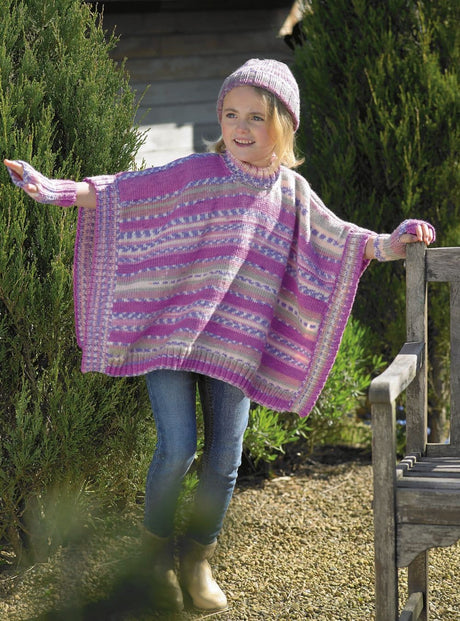 James C. Brett Fairground DK Tabard, Hat & Wrist Warmers Pattern JB622