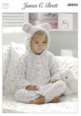 James C. Brett Flutterby Chunky All in One/ Onesie Pattern JB200