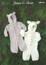 James C. Brett Flutterby Chunky Bear & Rabbit All-in-One Pattern JB710