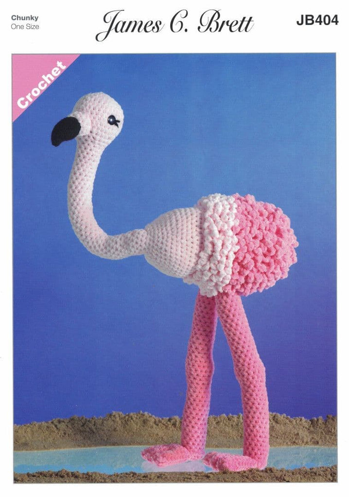 James C. Brett Flutterby Chunky Crochet Flamingo Pattern JB404