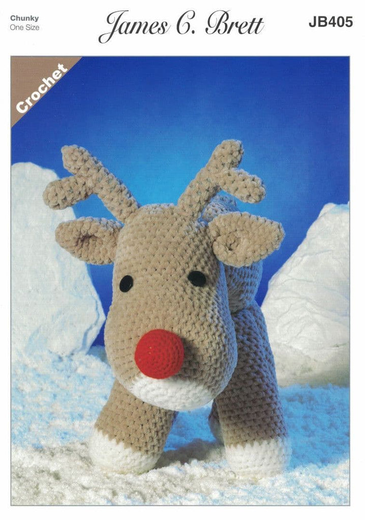 James C. Brett Flutterby Chunky Crochet Reindeer Pattern JB405