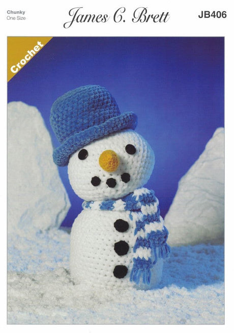 James C. Brett Flutterby Chunky Crochet Snowman Pattern JB406