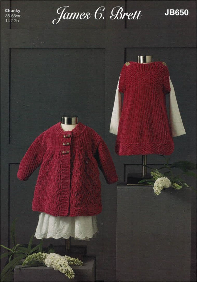 James C. Brett Flutterby Chunky Dress & Jacket Pattern JB650