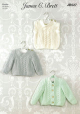 James C. Brett Flutterby Chunky Sweater, Cardigan & Slipover Pattern JB527