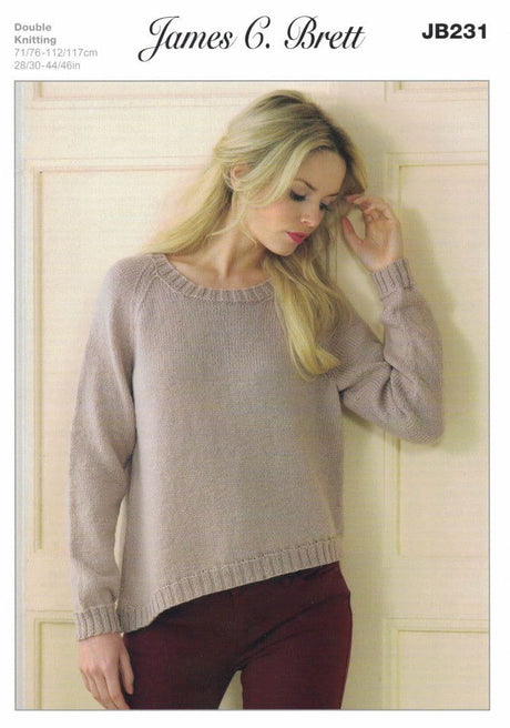 James C. Brett Legacy DK Sweater Pattern JB231