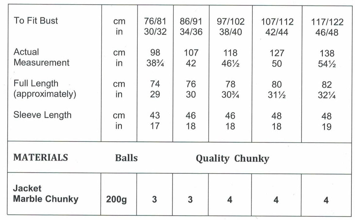 James C. Brett Marble Chunky Jacket Pattern JB655