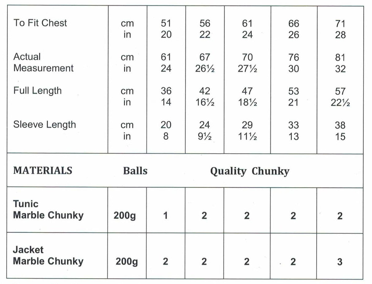James C. Brett Marble Chunky Tunic & Jacket Pattern JB456