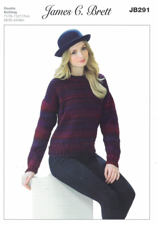 James C. Brett Marble DK Sweater Pattern JB291