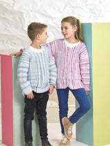 James C. Brett Partytime Stripes DK Cardigan & Sweater Pattern JB822