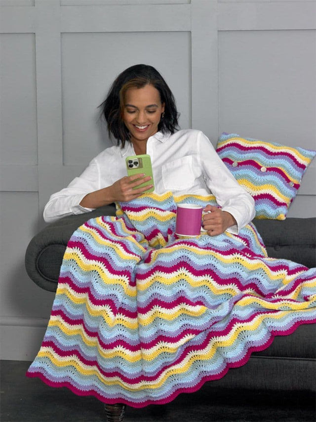 James C. Brett Second Chance DK Blanket & Cushion Crochet Pattern JB789