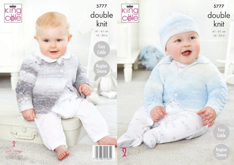 King Cole Baby Pure DK Cardigan & Hat Pattern 5777