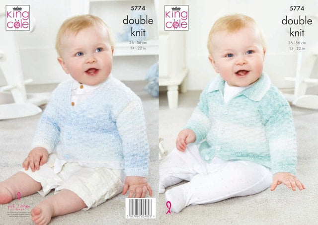 King Cole Baby Pure DK Cardigan Pattern 5774