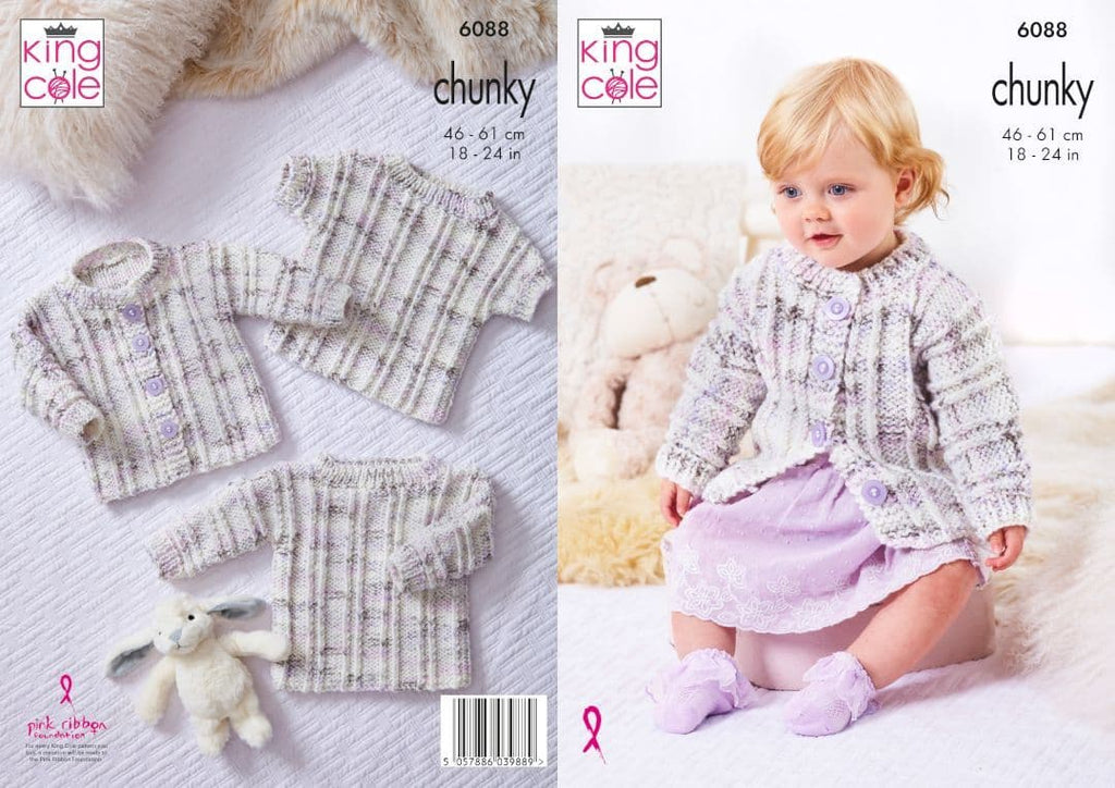 King Cole Bumble Chunky Tops & Cardigan Pattern 6088