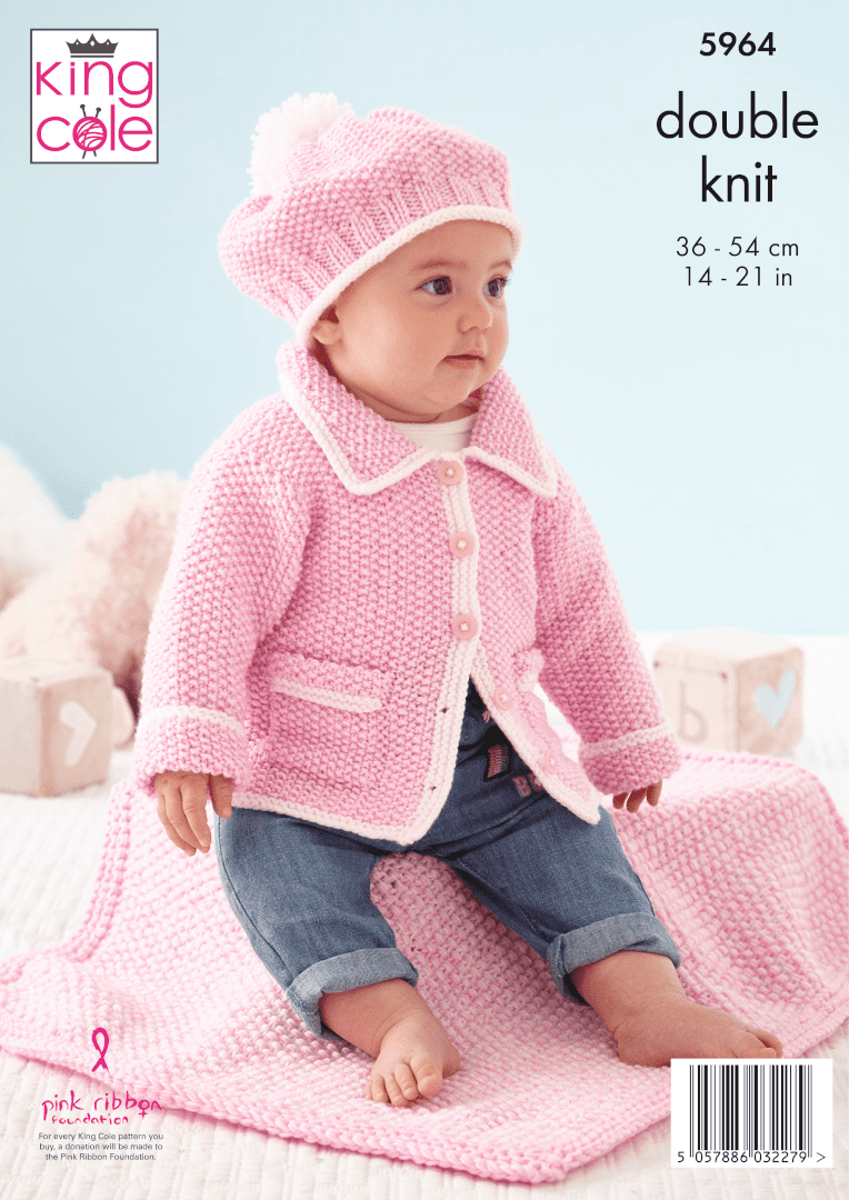 King Cole Cherished DK Jacket, Hat, Leggings & Blanket Pattern 5964