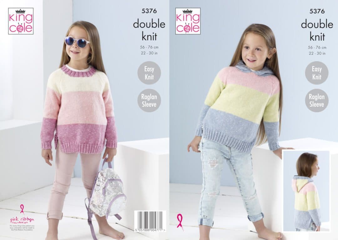 King Cole Cotton Top DK Sweater Pattern 5376