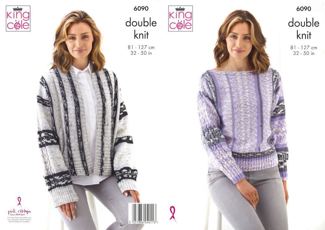 King Cole Fjord DK Sweater & Jacket Pattern 6090