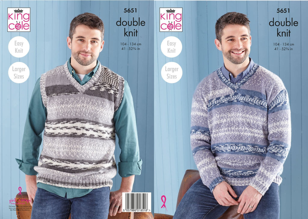 King Cole Fjord DK Sweater Pattern 5651