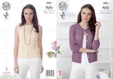 King Cole Giza Cotton 4-Ply Cardigan & Top Pattern 4501