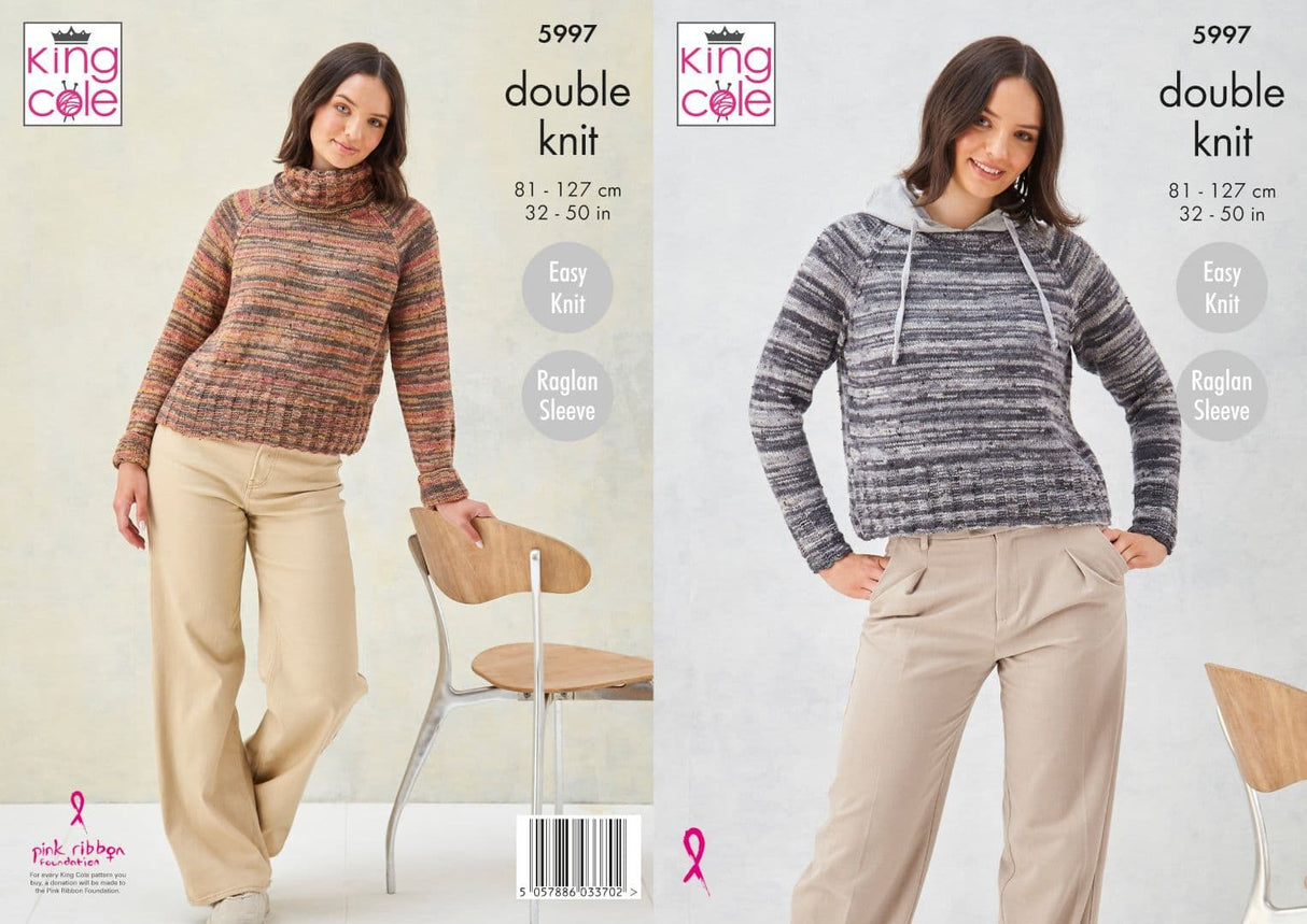 King Cole Homespun Prism DK Sweater Pattern 5997