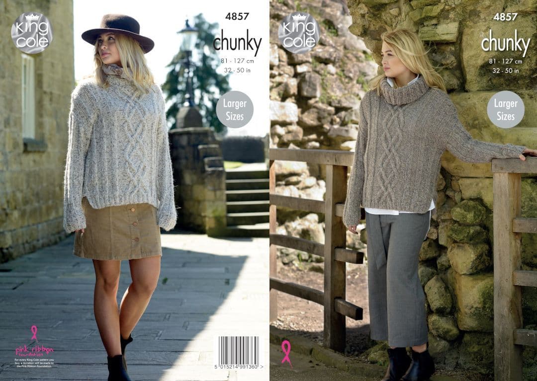 King Cole Indulge Chunky Sweater Pattern 4857