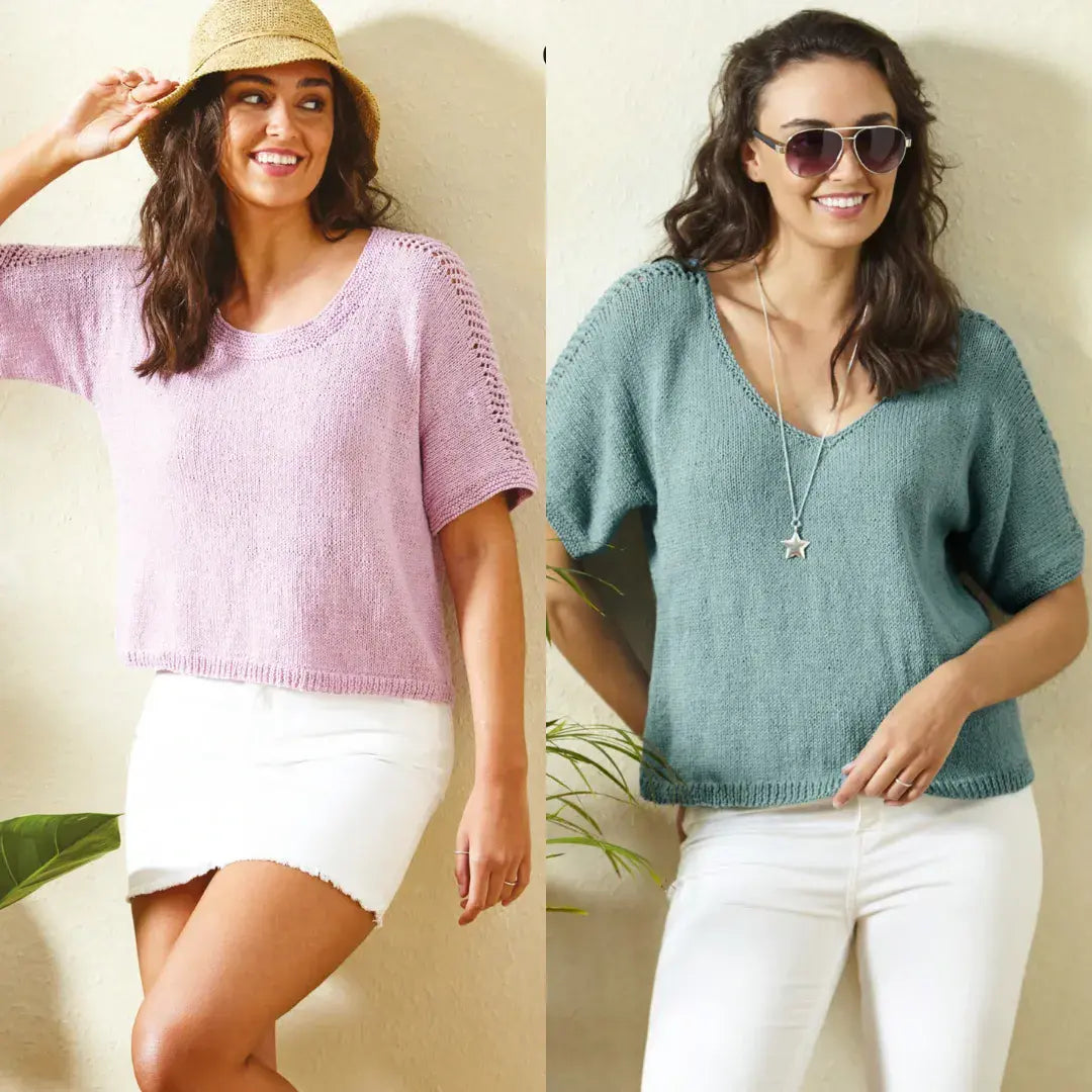 King Cole Linendale DK Scoop & V Neck Top Pattern 5987