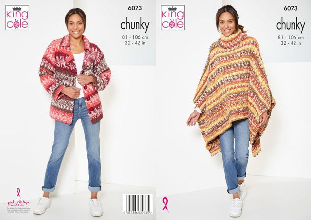 King Cole Nordic Chunky Cardigan & Poncho Pattern 6073