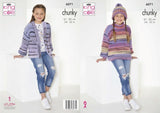 King Cole Safari Chunky Sweater, Cardigan & Hat Pattern 6071