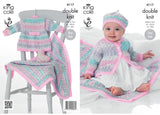 King Cole Splash DK Coat, Beret & Blanket Pattern 4117