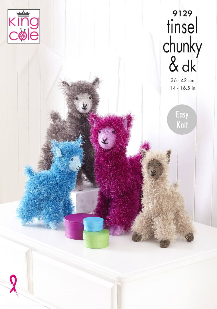 King Cole Tinsel Chunky Toy Alpaca Pattern 9129